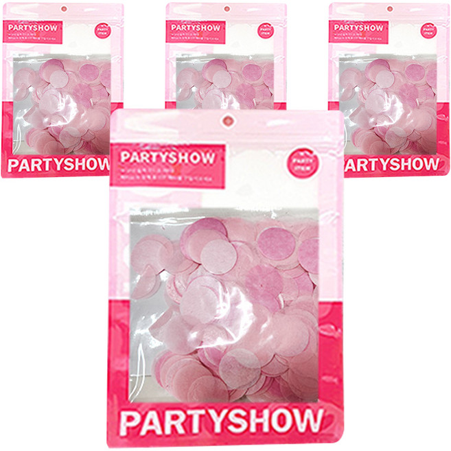 파티쇼 SHOW 은박 원형 컨페티 2.5cm 20g, 핑크패턴, 4개