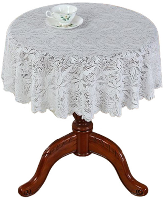 마켓피오 프렌치 레이스 원형 식탁보, 타입4, 120cm, 1개