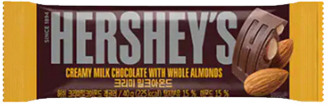 허쉬 크리미 밀크 아몬드 초콜릿, 40g, 1개