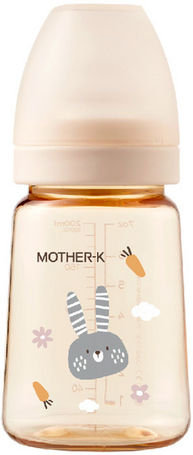 MOTHER-K 精粹極簡 PPSU 奶瓶 180ml 兔子限定版 晨曦白, 1個