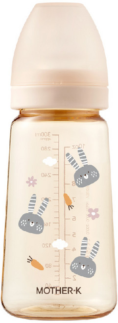 MOTHER-K 精粹極簡 奶瓶 兔子版 280ml 醫療級PPSU材質, 晨曦白, 1個