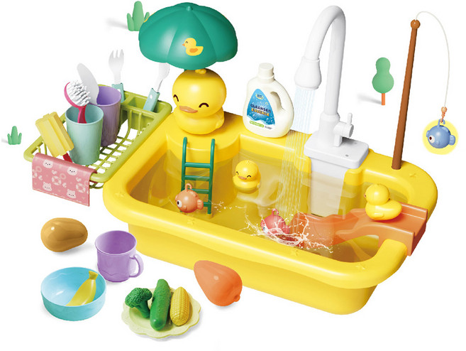 키즈팡팡 물이 나오는 싱크대 주방놀이, 둥둥오리, 1개