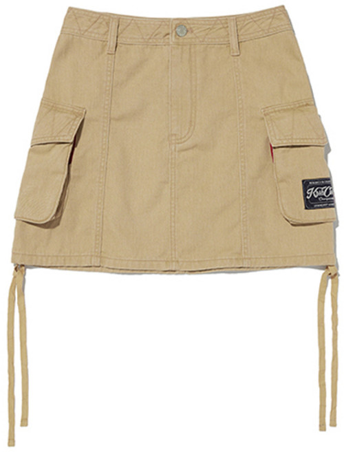 키르시 여성용 피그먼트 스트링 포인트 카고 면 스커트