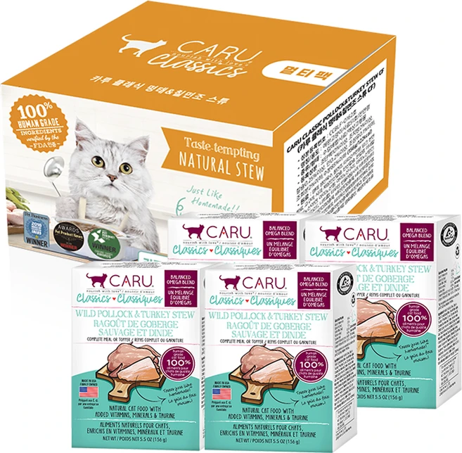 카루 고양이 클래식 스튜 4p, 칠면조+명태, 624g, 1개 - 쿠팡