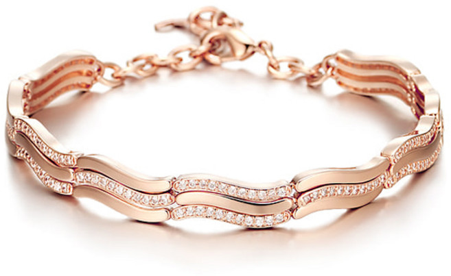 Elle Accessories 女性波浪點綴網球手鍊 ELBRBB015