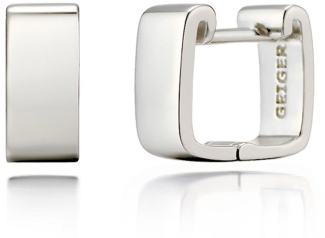 가이거 여성용 실버 925 유니크 스퀘어 은 침 귀걸이 GISVEE074