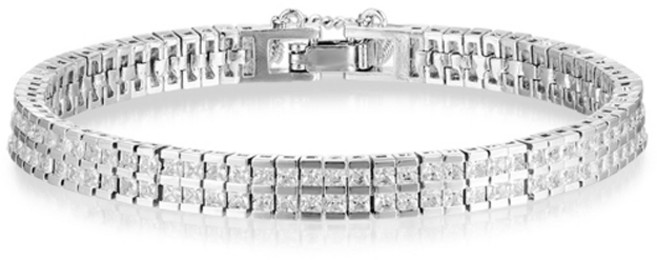 엘르악세사리 여성용 더블 큐빅 테니스 팔찌 ELBRBB093