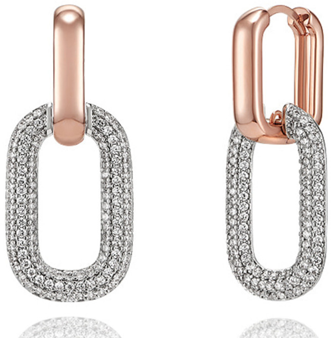 엘르악세사리 여성용 14K 도금 루이스 콤비 원터치 귀걸이 ELGPEE437