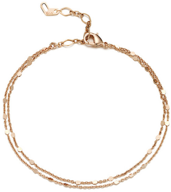 Elle Accessories 女款迷你扁圓形兩線手鍊 ELBRBB060