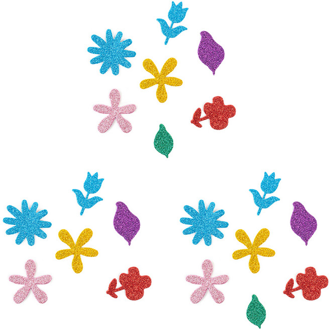 민화샵 EVA 꾸미기 놀이 스티커 반짝이 봄 20종 세트 I240012J, 혼합색상, 1세트