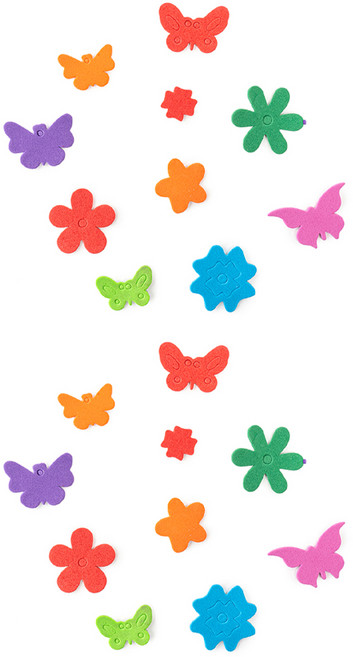 민화샵 EVA 꾸미기 놀이 스티커 꽃과 나비 20종 세트 I240012H, 혼합색상, 1세트