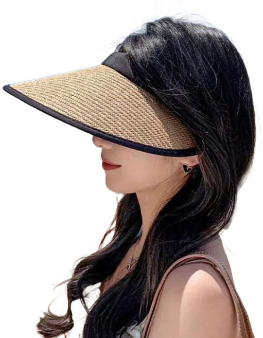 아펙토 블랙코팅 씨티 심플 라탄 썬캡