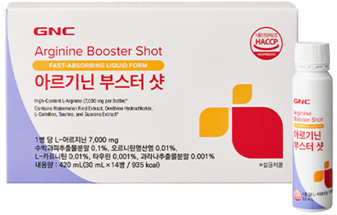 GNC 아르기닌 부스터 샷 14p, 420ml, 1개