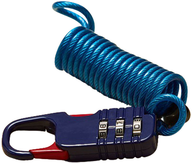 브라이튼 3 다이얼 자물쇠 + 와이어 코일 세트