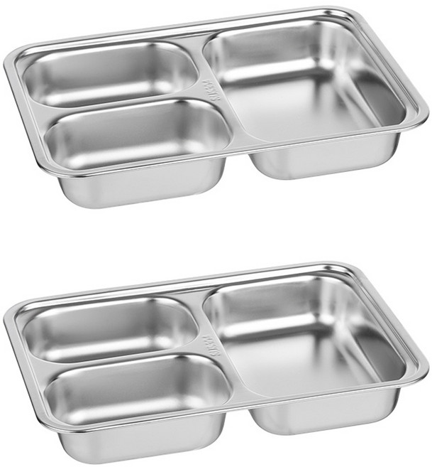 플라라 딥스퀘어 스텐 식판, 2개