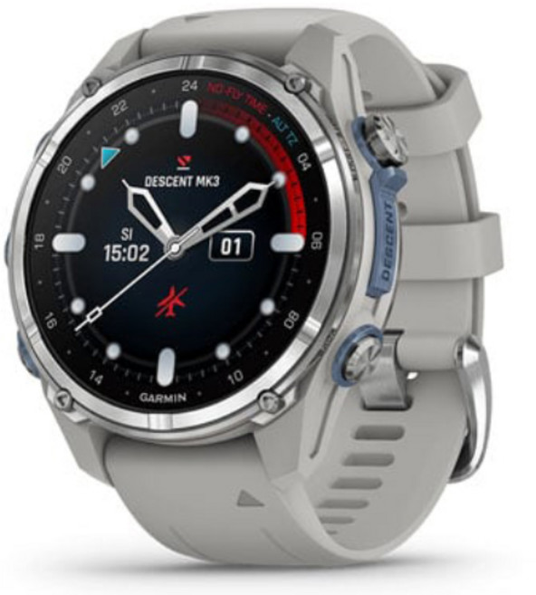 가민 디센트 Mk3 다이브 컴퓨터 스마트워치 43mm, 스테인리스 스틸, GPS