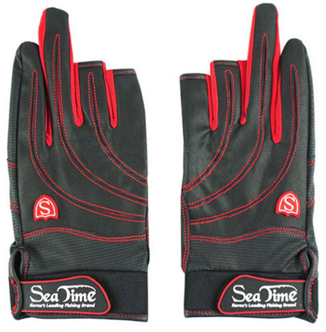 씨타임 3컷 민물 바다 루어 피싱 커팅 낚시장갑 양손세트, 혼합색상