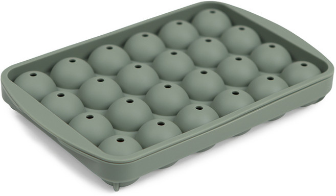 인콕 실리콘 원형 얼음틀 24구, 올리브그린, 1개