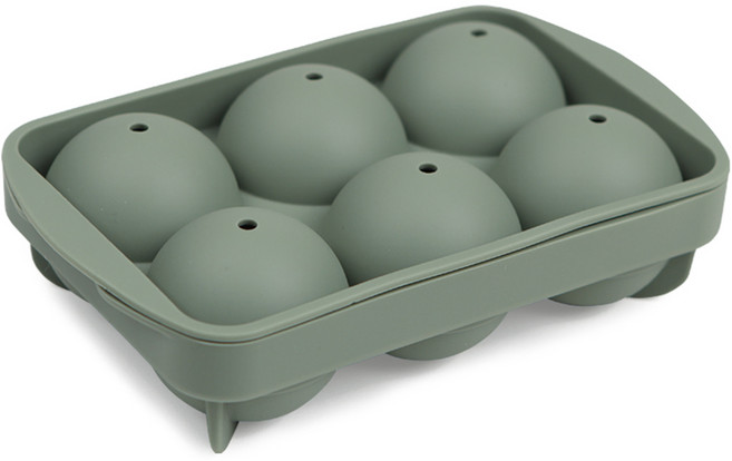 인콕 실리콘 원형 얼음틀 6구, 올리브그린, 1개