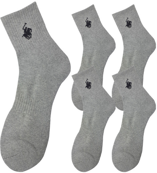 비버리힐스폴로클럽 남성용 빅사이즈 말로고 이중바닥 파일 장목 양말 5켤레