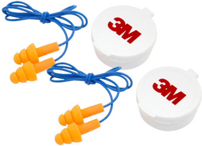 쓰리엠 재사용 이어플러그 끈형 주황, 2개, 1쌍