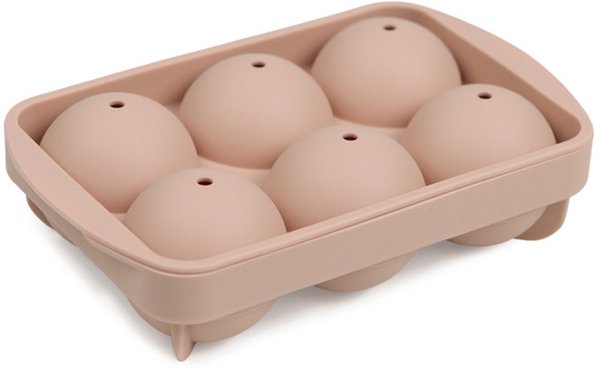 인콕 실리콘 원형 얼음틀 6구, 핑크, 1개