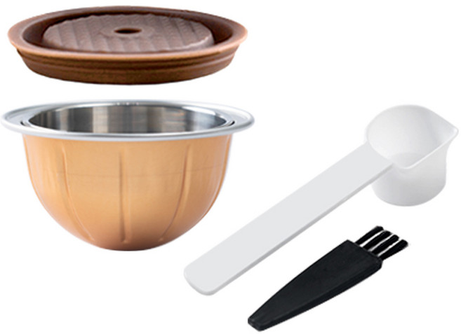 칼딘 플러스 버츄오 어댑터 C타입 캡슐커버 230ml + 스푼 + 청소솔 세트, 혼합색상, 1개