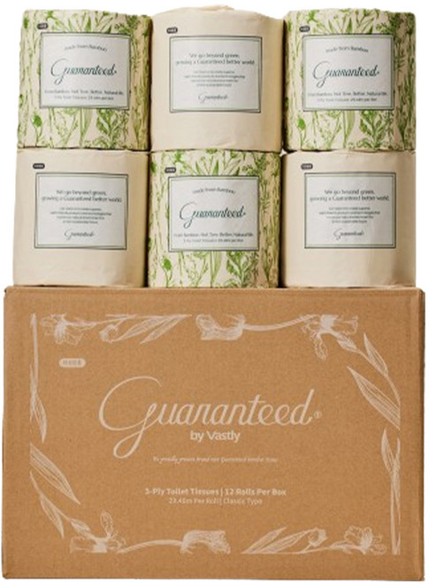 게런티드바이바스틀리 3겹 토일렛 고급롤화장지 클래식, 29.48m, 1개입, 12개