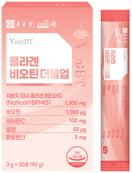 종근당 벤비티 콜라겐 비오틴 더블업 30P, 90g, 1개