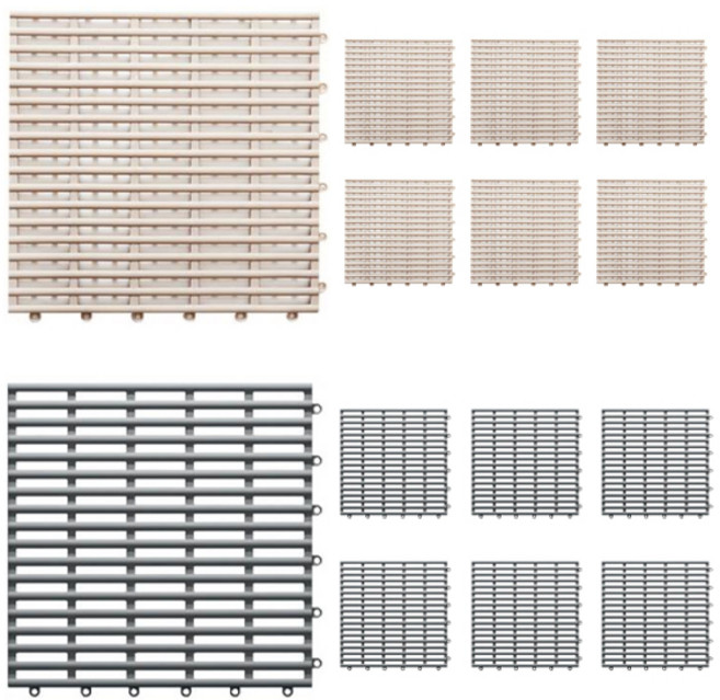 러빙랩 DIY 욕실 미끄럼방지 매트 2종 x 7p 세트, 그레이, 베이지, 1세트