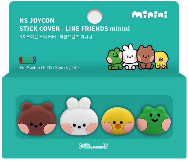 겜맥 닌텐도스위치 조이콘 스틱 커버 라인프렌즈 미니니, KMLN-127, 레니니 + 샐리니 + 브니니 + 코니니, 1개