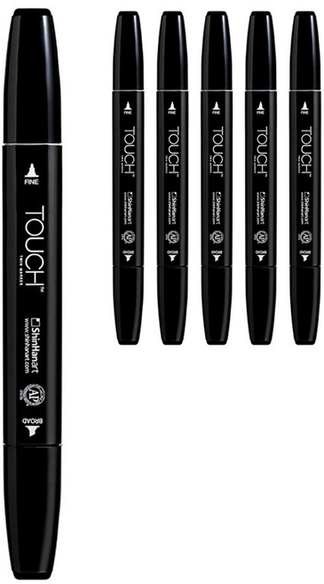 터치 뉴 신한 트윈 마카 120 BLACK, 1색, 6개