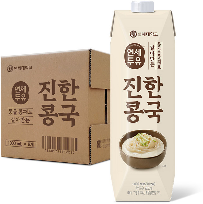 연세두유 콩을 통째로 갈아만든 진한콩국, 1L, 9개