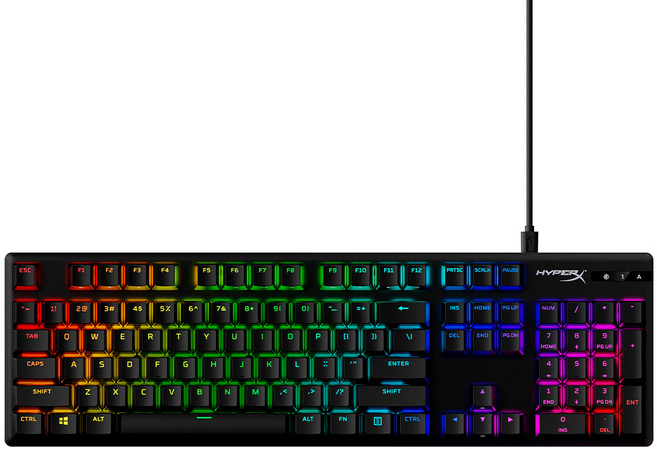 hp 惠普 HyperX Alloy Origins PBT RGB 機械式電競有線鍵盤, 青軸, 黑色, AG002