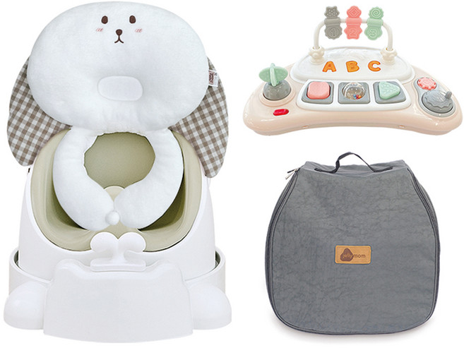 젤리맘 와이즈체어 바니 5종 세트, 올리브(체어), 체크브라운(필로우), 1세트