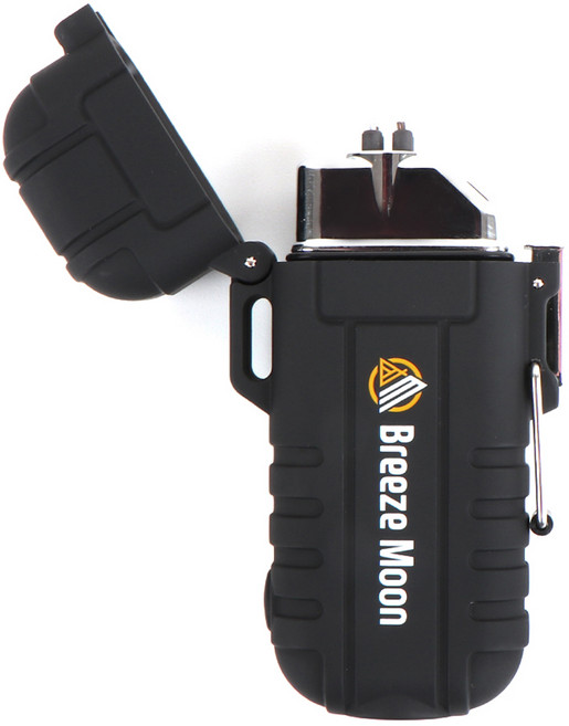 브리즈문 캠핑 플라즈마 라이터 전기 터보 충전식 C타입 랜턴형, 모던 블랙, 1개