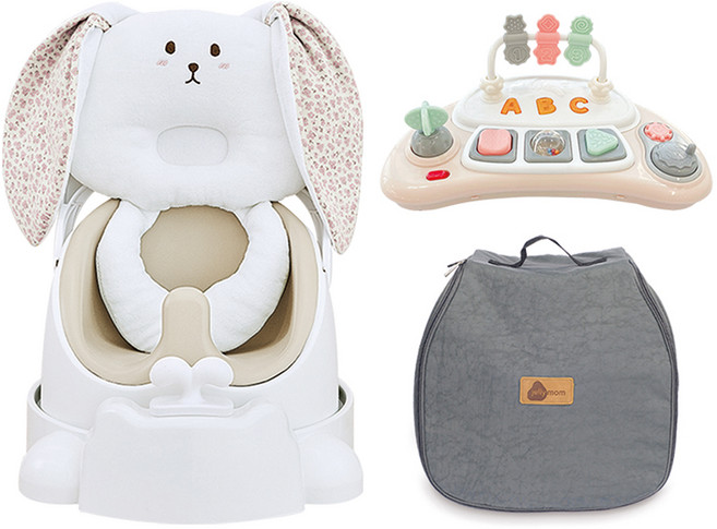 젤리맘 와이즈체어 바니 5종 세트, 애쉬크림(체어), 피치플라워(필로우), 1세트