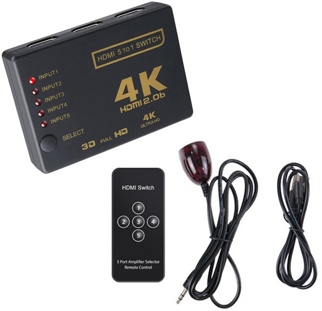 컴스 5포트 HDMI 2.0b 4K60Hz RGB 8:8:8 HDR10 선택기, OU941, 1개