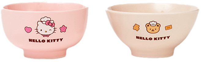 데이니즈 산리오캐릭터즈 그릇 2종 세트, 헬로키티, 밥그릇 + 국그릇, 1세트