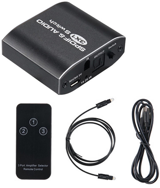 Coms 3埠音訊光纖選擇器 SPDIF Toslink 音訊切換器, OU951