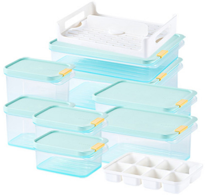 LocknLock 樂扣樂扣 Freezer Fit冷凍保鮮盒組, 保鮮盒 450ml 2個+750ml 2個+1.05L 2個+1.65L+2.2L+3.5L+冰磚盒+瀝水籃, 1組
