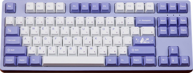 몬스타기어 공장풀윤활 폭스테일 퍼플레빗 키보드, 폭스테일+퍼플레빗키캡, 퍼플, 닌자87PRO V2