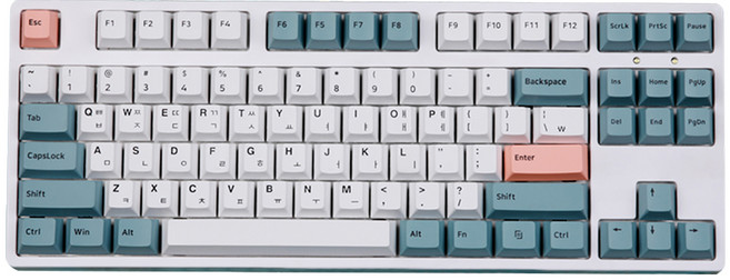 몬스타기어 공장풀윤활 바다소금 저소음 쑥인절미 키보드, 화이트