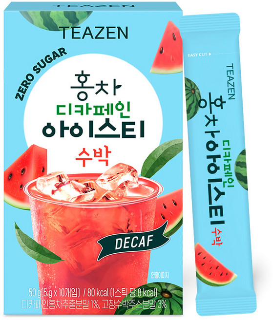 티젠 홍차 디카페인 제로슈가 수박 아이스티, 5g, 10개입, 1개