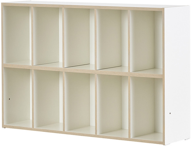 리바트 꼼므 1200 칸막이 책장 방문설치, 웜 화이트, 2단