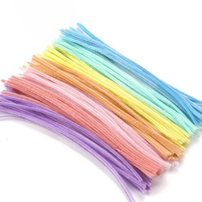 굵은모루 마카롱 파우치 모루인형 DIY 만들기 200p 세트, 혼합색상, 200개