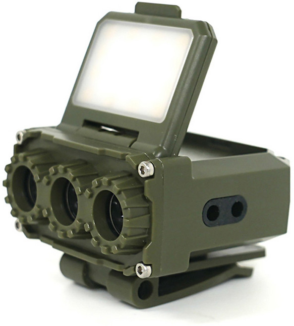 KOA 캠프 알린 LED 3구 헤드랜턴, 1개, 카키