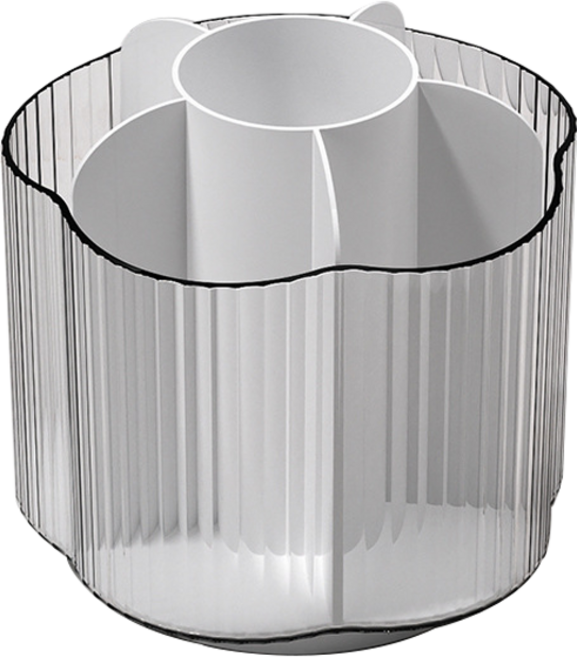 코히모 360도 회전형 다용도 연필꽂이 4W210, 1개, 투명 화이트