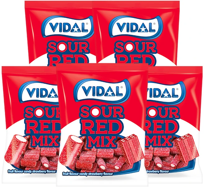 비달 사우어 레드믹스 젤리, 90g, 5개 - 쿠팡