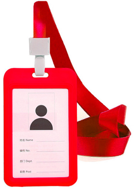 마켓감성 카드 보호 목걸이형 커버, 레드, 20개